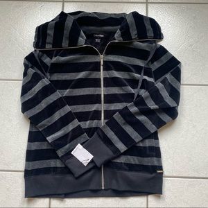 Calvin Klein Zip up velour sweater